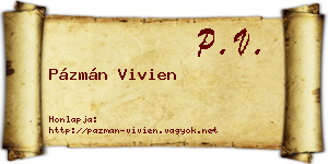 Pázmán Vivien névjegykártya