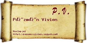 Pázmán Vivien névjegykártya
